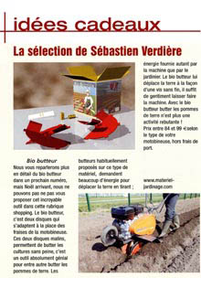 Article de presse Les Cahiers du Potager BIO N°41 de Décembre 2010- Janvier 2011